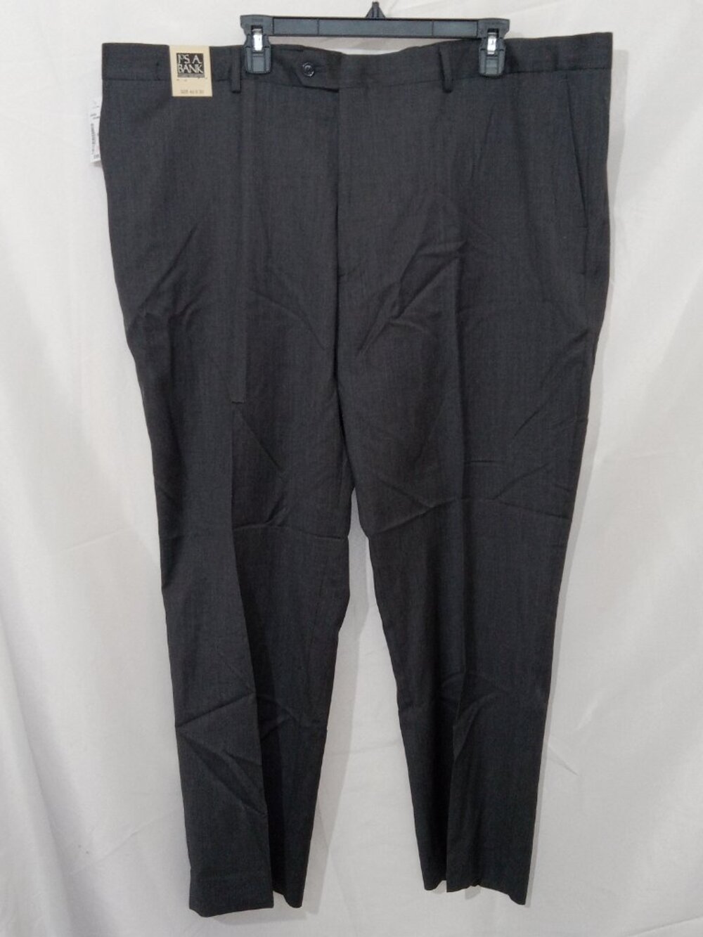 Jos A. Bank 46x30 Tailored Fit 100% Worsted Wool Dress Pants Gray NEW - Picture 3 of 11